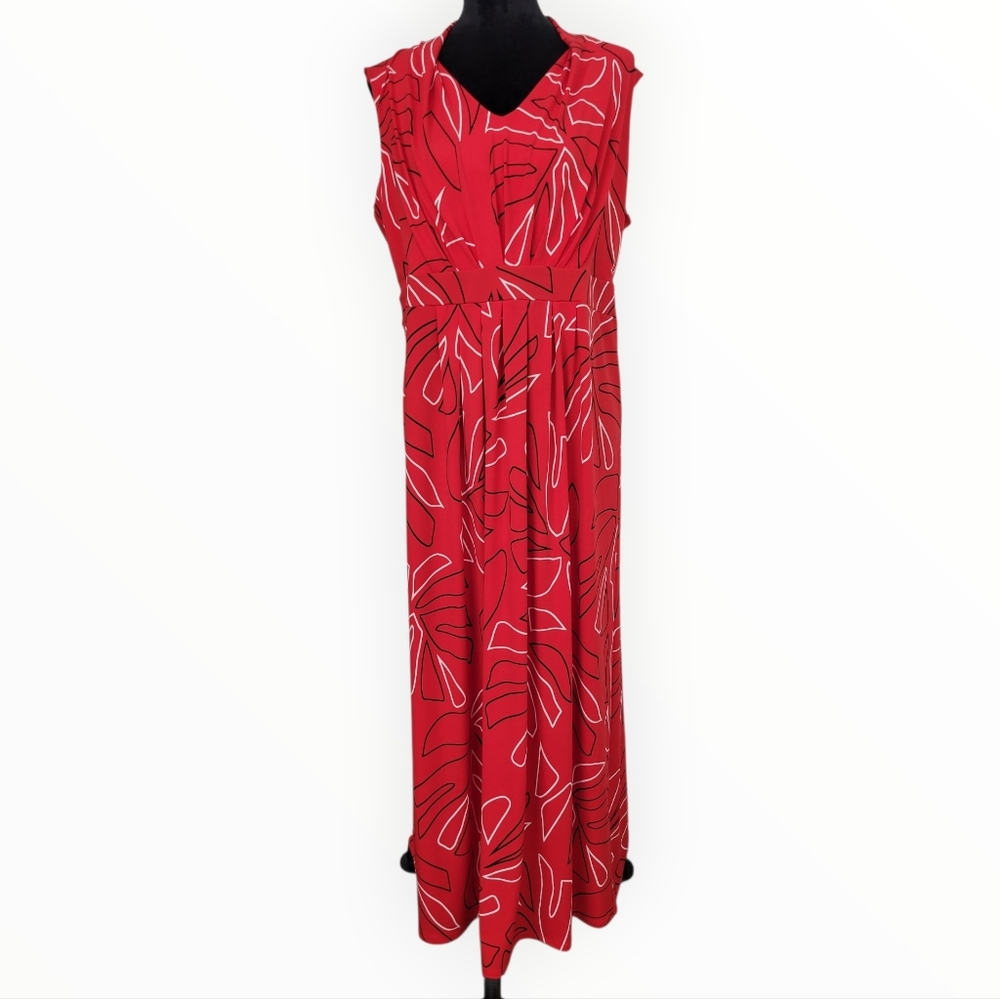 Chico's Size 12 Red Sleeveless Maxi Dress
